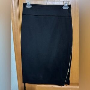 Express Black Pencil Skirt with Zipper Detail